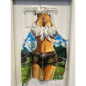 ITATI Novelty Apron Oktoberfest Bavarian Lederhosen Graphic Made in Italy Fun